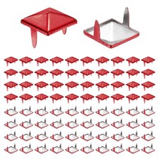 Square Pyramid Rivets 100pcs - 12mm Pyramid Studs for Leather Craft - Red