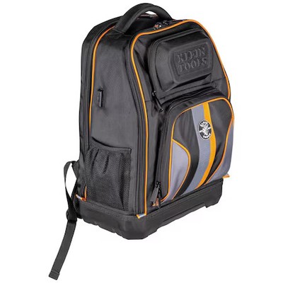 Klein Tools 62805Bptech Tool Backpack, Black/Orange, 1680D Ballistic Weave