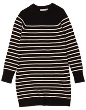 Zara Womens Jumper Dress UK 10 Small Black Striped Polyester DR02