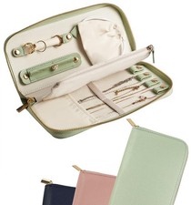 Travel Jewelry Organizer Case - for Tangle-Free Necklaces, Earrings, Rings, B...