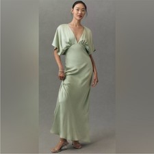 BHLDN Leila Satin Charmeuse Maxi Dress Size US 10