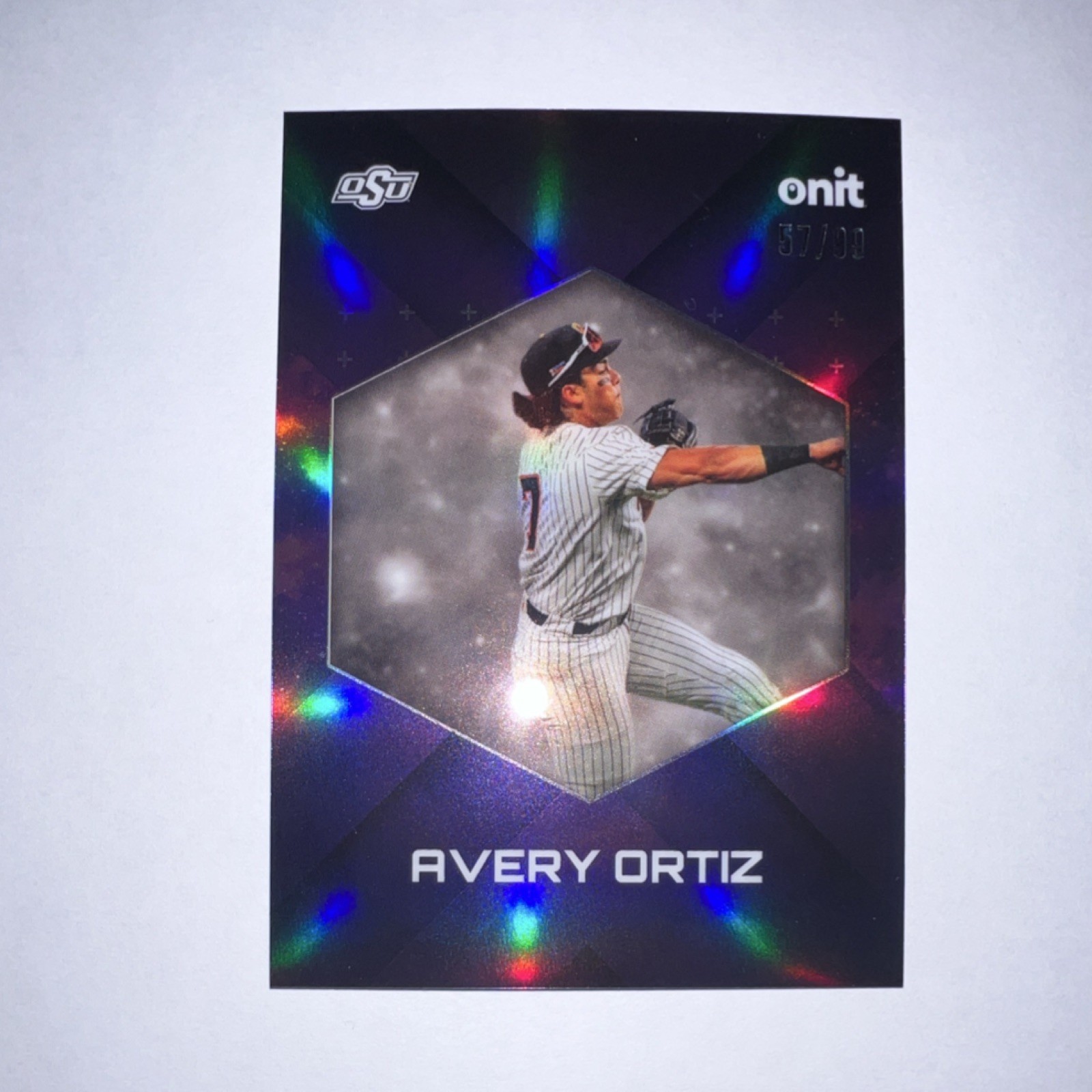 Onit Avery Ortiz #82 Oklahoma State Cowboys NCAA Baseball Serial Numbered /99 