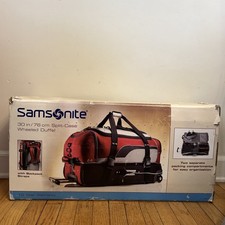 Samsonite Wheeled Rolling Duffel Bag Backpack 30 Inch Red/Grey Water Resistant