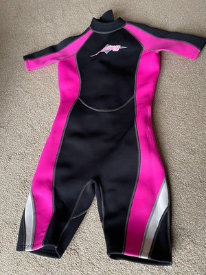 Osprey Black & Pink Shorty Wetsuit Size Small Length 33''