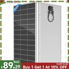 200W Solar Panel Mono 12V Charging Off-Grid Battery Power RV Home Boat Camper US