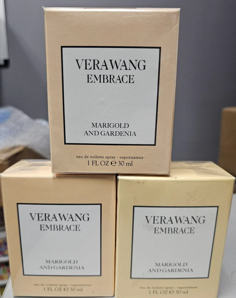 3 X VERA WANG EMBRACE Marigold and Gardenia 1 жидкая унция/каждая туалетная вода спрей для женщин - Изображение 2 из 2