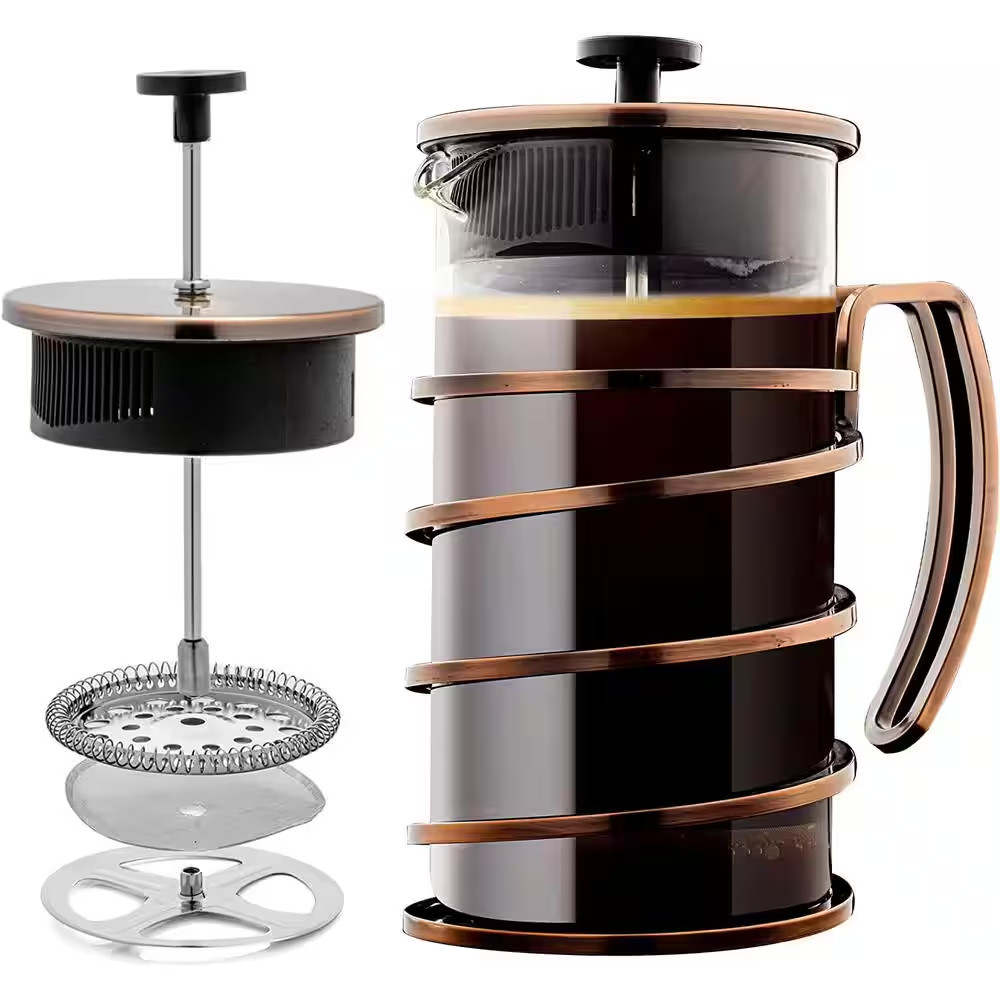 Coffee Maker, Stainless Steel Filter- Spiral Copper Camping 