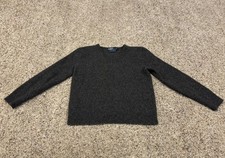 Vintage Polo Ralph Lauren Gray 100 Lambs Wool Sweater Kids Size Large