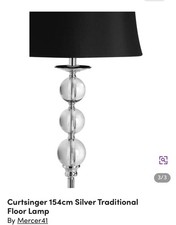 Wayfair Curtsinger 154cm Silver Traditional Floor Lamp by Mercer41  New Unboxed 