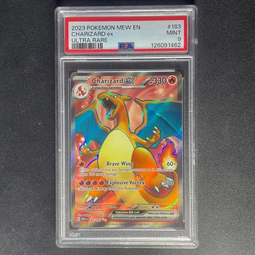 POKEMON 2023 Mew En 151 Ultra Rare Full Art CHARIZARD EX #183 PSA 9 Mint RARE