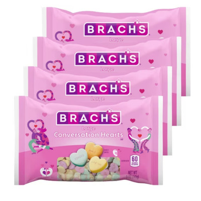 4x Brach's 5 oz. LARGE CONVERSATION HEARTS Candy exp 4/2027 *