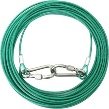 Dog Tie Out Cable 30 Feet - Leads for Yard Heavy Duty - Up to Green-30FT