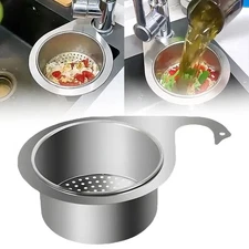 Stainless Steel Swan Sink Strainer Basket Hanging Drain Rack Fruit Sponge Holder