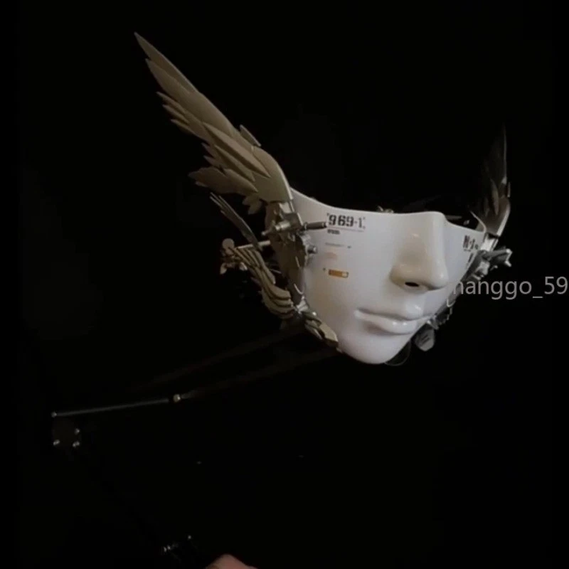 Anime Mechanical Cyber Cosplay Mask Cool Punk For Women Men Bai Xueji Ex Machina - Image 2 of 4