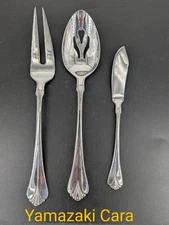 YAMAZAKI Cara Stainless Flatware SERVING  Set 3 MEAT FORK Butter Knife  SPOON