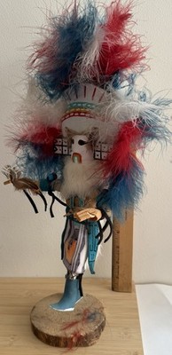 Indianer Regenbogenjungfer Tänzerin Kachina Puppe Handarbeit B.M. Litson 1994 15 