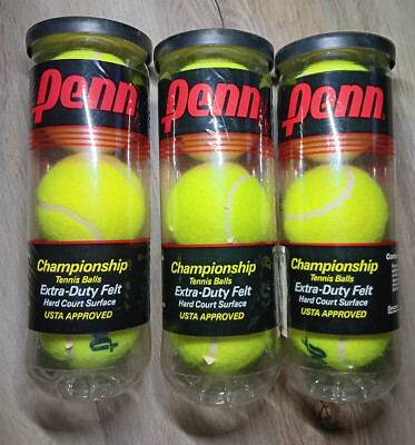 90's PENN Tennis Balls Vintage Extra Duty Felt NEW (NOS) sealed