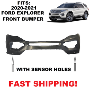 Fits 2020 2021 Ford Explorer Front Bumper With Park Sensor Holes Ebay