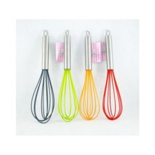 Fouet de Cuisine en Silicone 25 cm Batteur Manuel Mélangeur 4 Couleurs