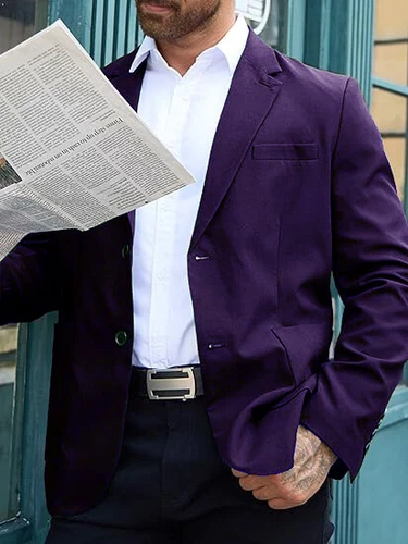 Men's Suit-Jacket Tops Business Casual Formal Coat Dress Work Slim Jacket Blazer - Picture 12 of 28