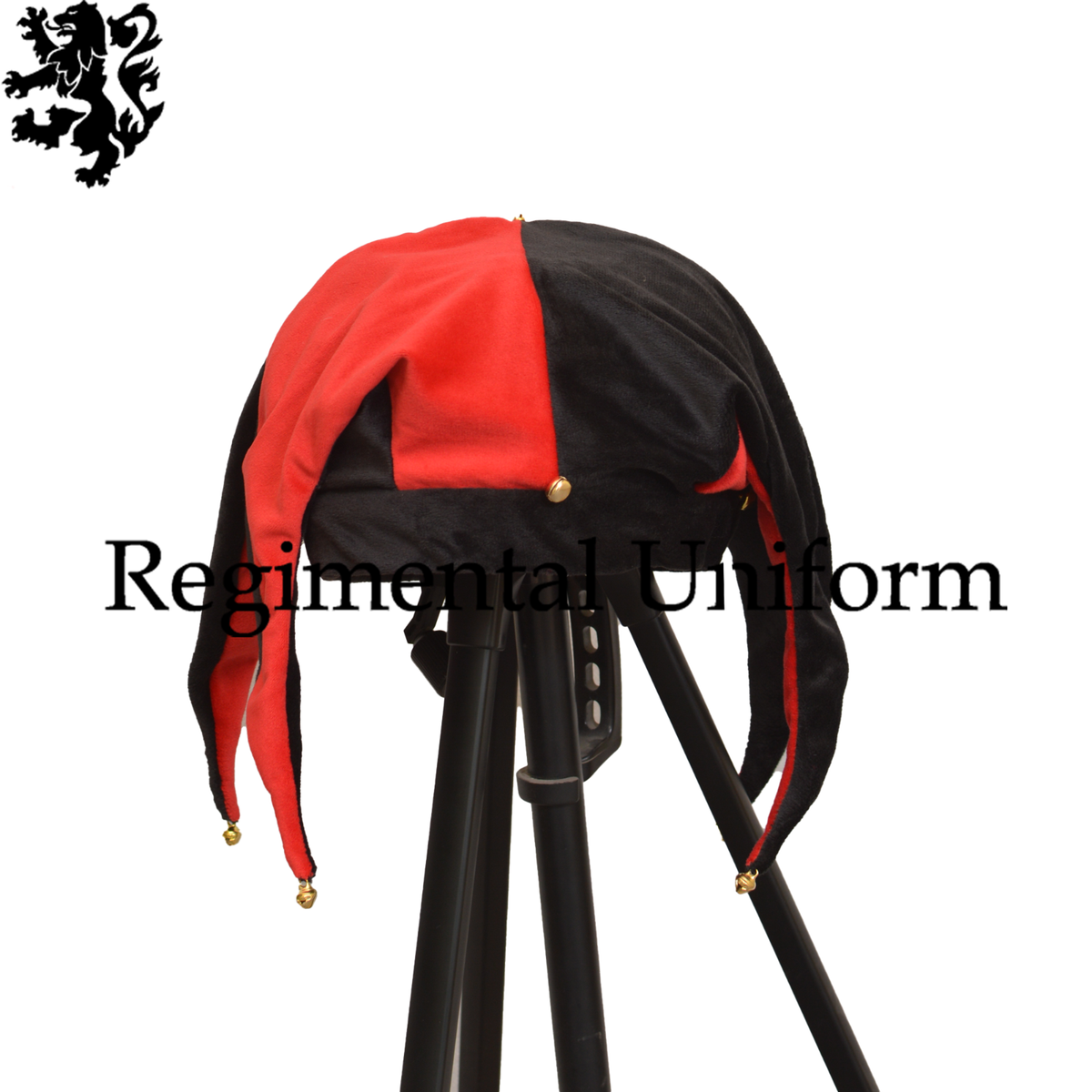 Court Entertainer Medieval Hat Fool Cap Jester Hat Red & Black