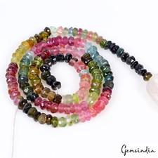 AAA 12.5"Natural Tourmaline Gemstone Multi Color Faceted 4mm Beads strand