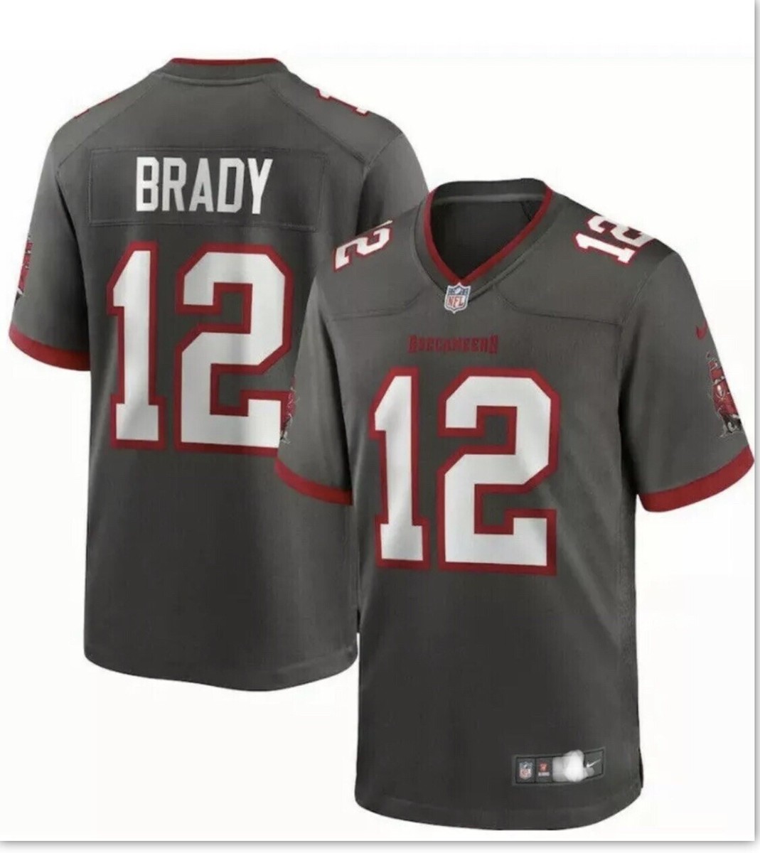 Tampa Bay Buccaneers Tom Brady #12 Nike Men's Pewter NFL Stitched