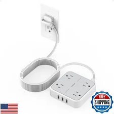 TESSAN 15 FT Extension Cord with USB, Surge Protector Power Strip with 4 Outl