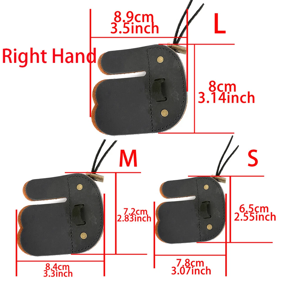 Archery Finger Guard Tab Protector Gear Leather Recurve Bow Hunting Shoot RH LH - Image 3 of 4