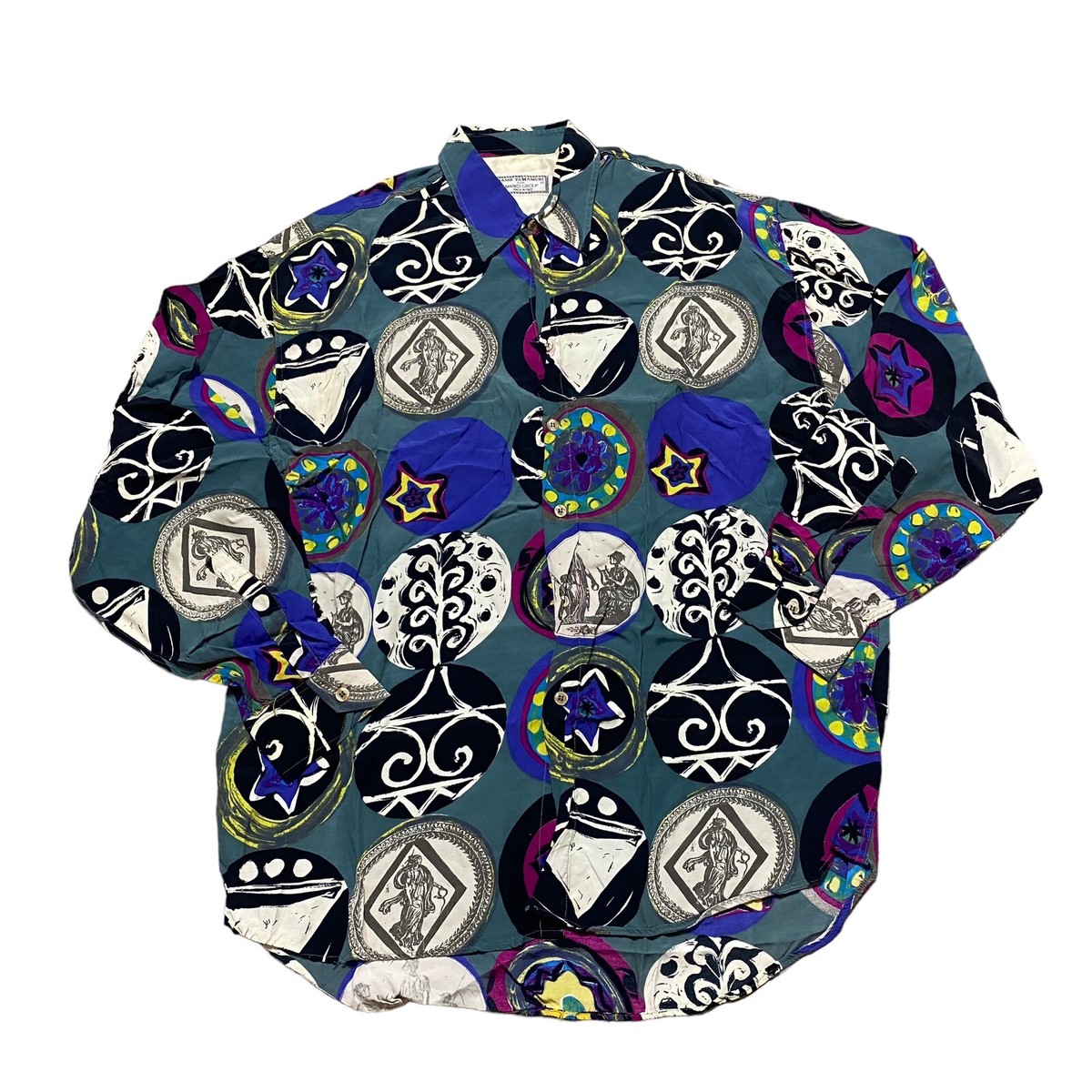 まさしの様 Yashi Yamamuri Mens Long Sleeve Button Up Multicolor Shirt Made in