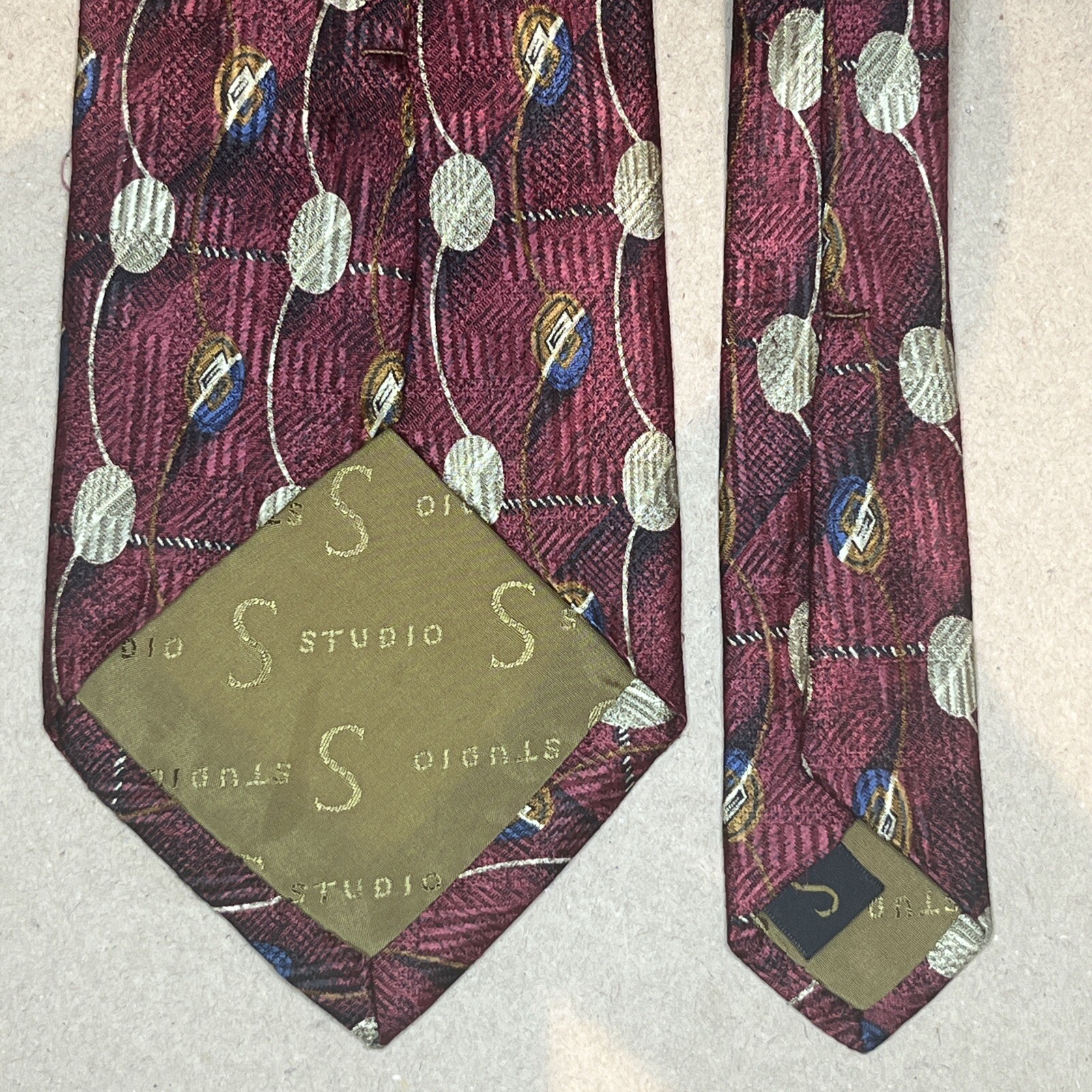 $150+ ROBERT TALBOTT STUDIO  MAROON ABSTRACT 90S … - image 8