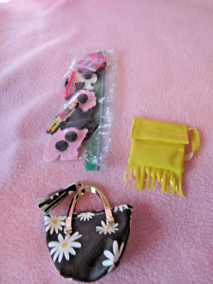 Two Barbie Doll Size Purses Plus Twelve Jibbitz