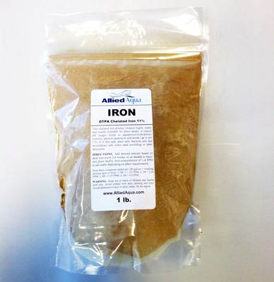 Chelated Iron DTPA 11% - Iron Chelate FeDTPA 1 pound - aquaponics garden