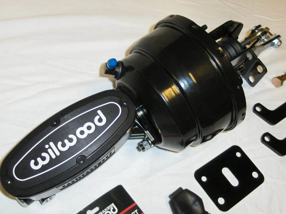 Cilindro maestro Wilwood de refuerzo de freno negro de 7" + soporte para carrocería Dodge A B E Foto 4 de 4