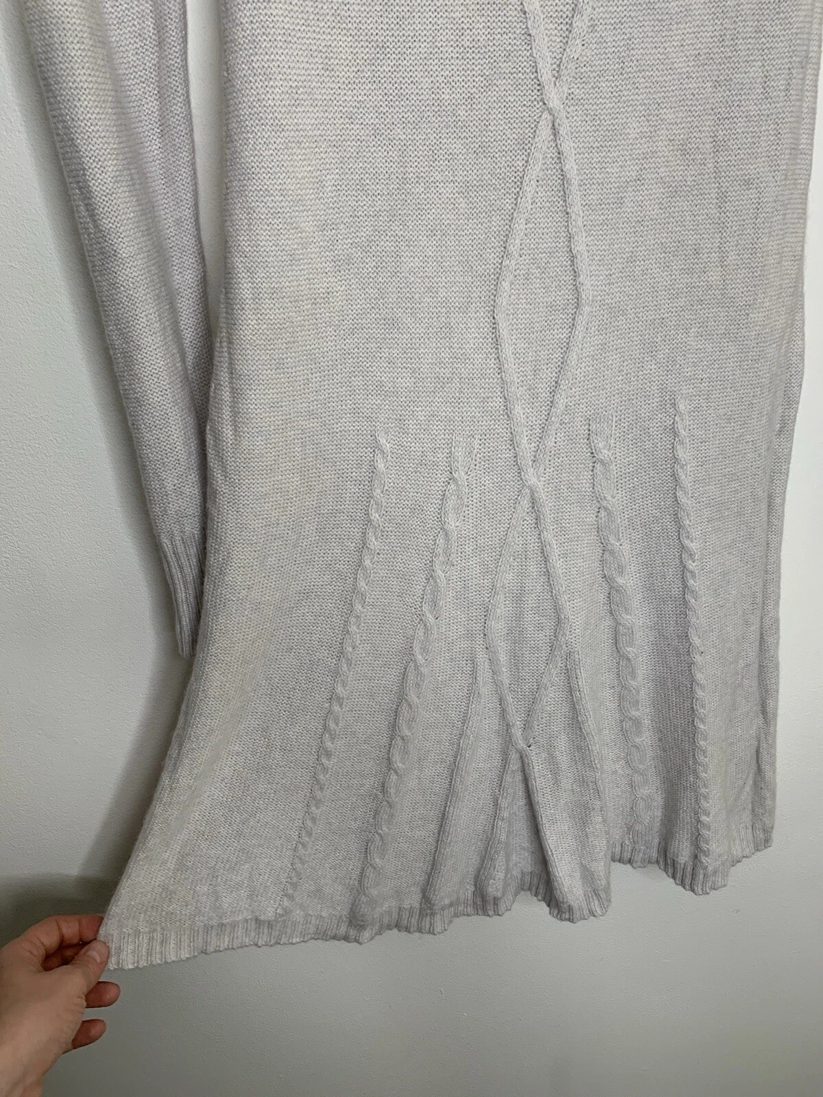 OFF WHITE Abito midi maglia grigio chiaro bianco sporco donna roba bianca taglia 8 small