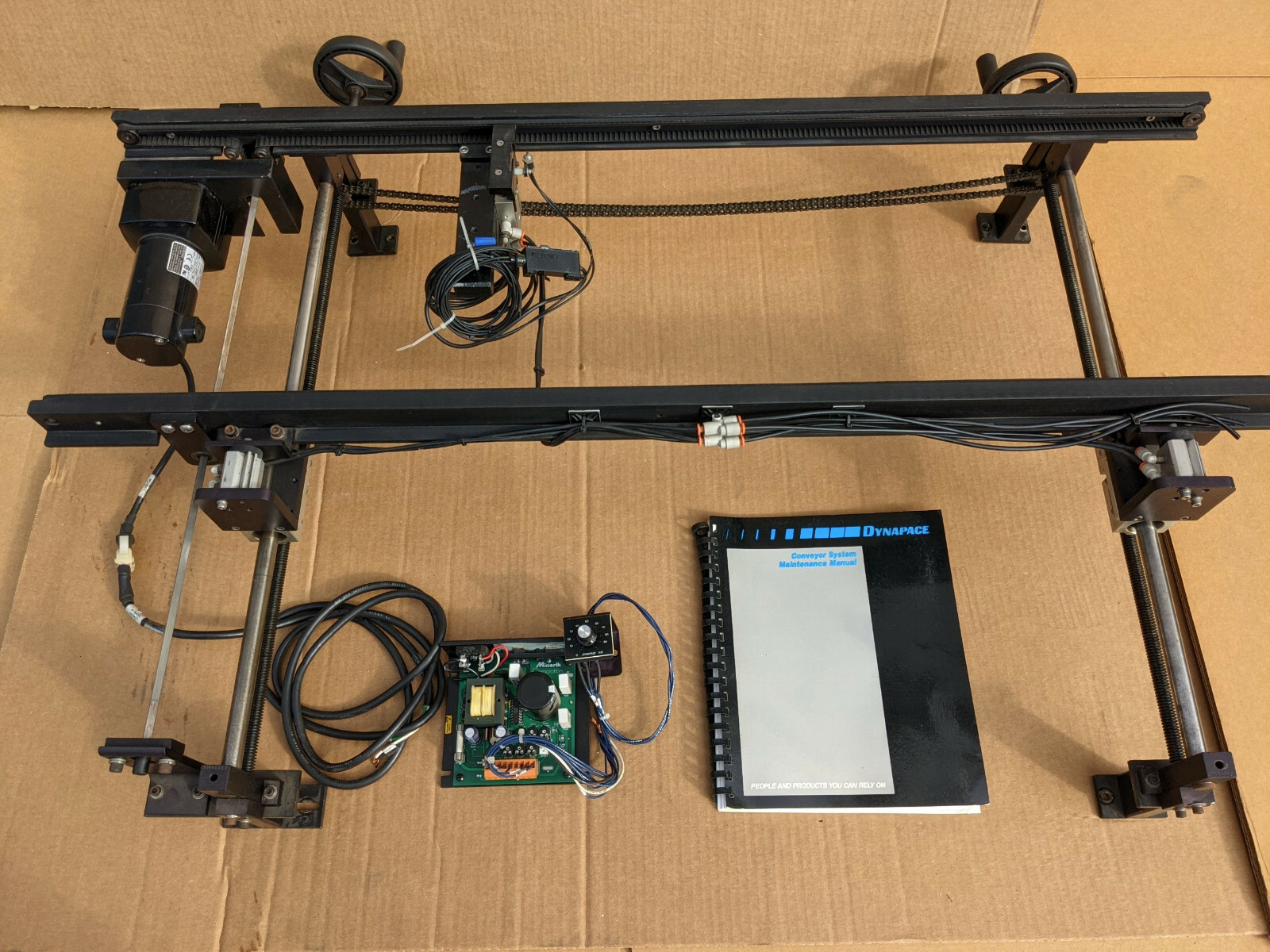 DYNAPACE C16863 41" PCB CONVEYOR 2-18" WIDTH ADJ, BOARD STOP AND CLAMP, USED