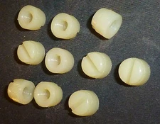 Thumb Nut,Round Knurled and Slotted,Nylon,Natural,1/4-20,0.375"L Thread,UNC PK10