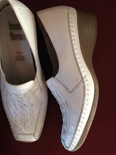 Schuhe Bonne Forme Gr.4,5 G=37, Weiß, Z.T. Leder, Kaum Getragen,Stickerei
