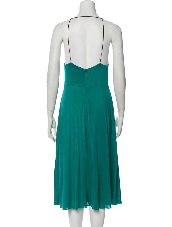 Vestido recto 3.1 Phillip Lim para mujer grande azul plisado seda sin mangas cremallera trasera Foto 3 de 3