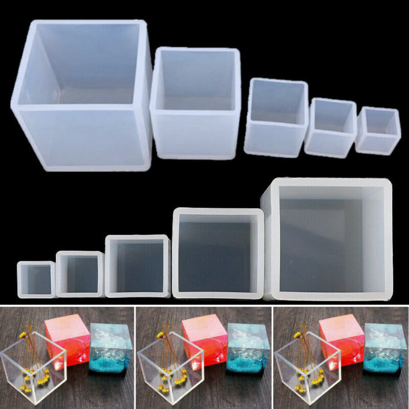 Square Cube Silicone Mould Crystal Epoxy Resin Casting DIY Molds Craft Tool