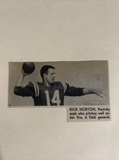 Rick Norton Kentucky Wildcats 1963 S&S Football Pictorial CO Panel