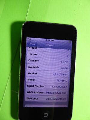 Apple iPod Touch 8 GB 2nd Generation MC086LL A1288 for sale online