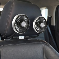 Auto Car Rear Seat Headrest USB Fan Dual Head Cooling Air Fan 3-Speed 360 Degree