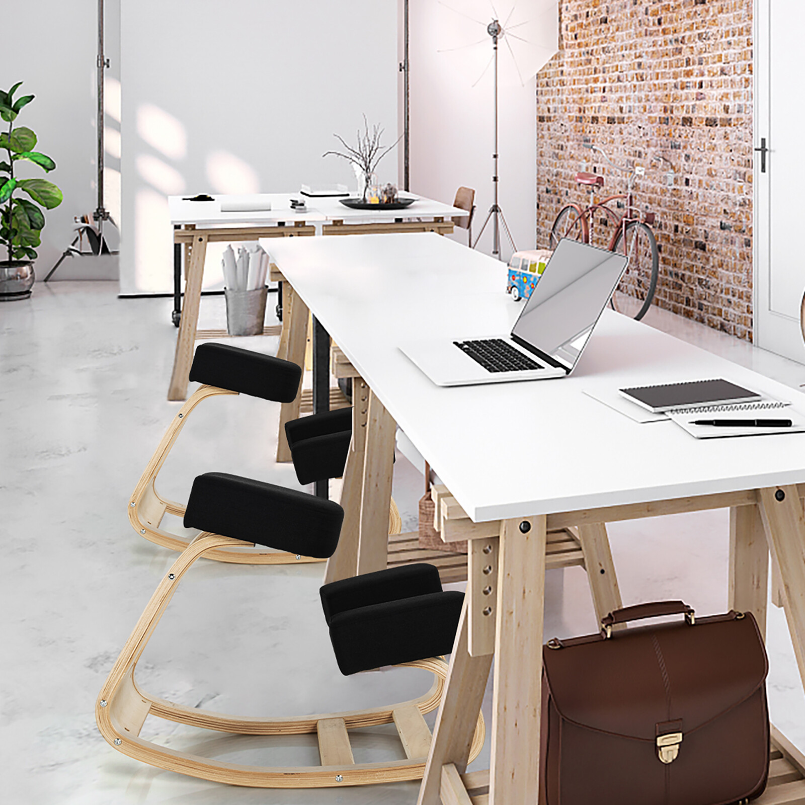 Costway Ergonomic Kneeling Chair Rocking Office Desk Stool Upright ...