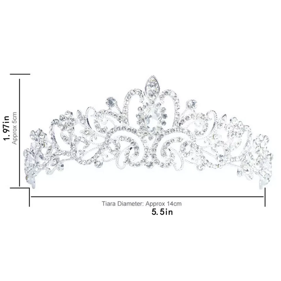Corone di tiara per donne Tiare di cristallo per compleanno - Immagine 2 di 4