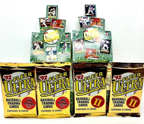[4x LOT] 1992 Fleer Ultra Baseball Hobby Wax Factory Sealed Series 1 & 2 Packs