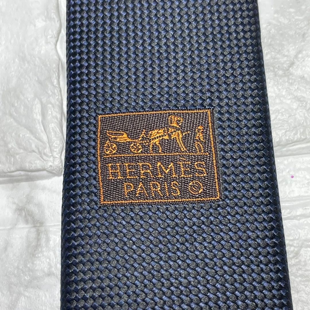 tag HERMES tie current design solid tie navy - image 4