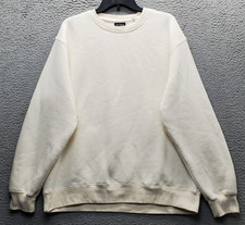 Pull & Bear Sweatshirt Mens Medium Tan Fleece Lined Cotton Long Sleeve Pullover