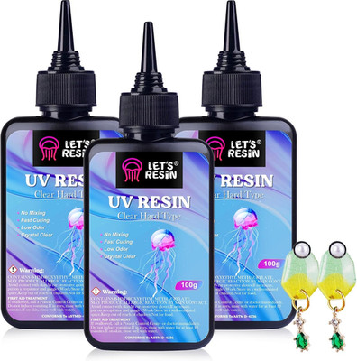 UV Resin, 300G Low Viscosity Crystal Clear Thin Resin Kit, Quick-Curing & Low Sh