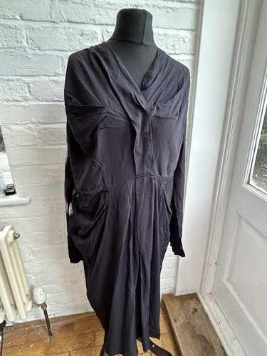 Marni, Abito donna drappeggiato Marni Y2K taglia 44 grigio nero manica lunga